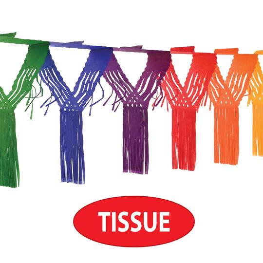 Beistle 12ft. Rainbow Drop Fringe Garlands, 2ct.